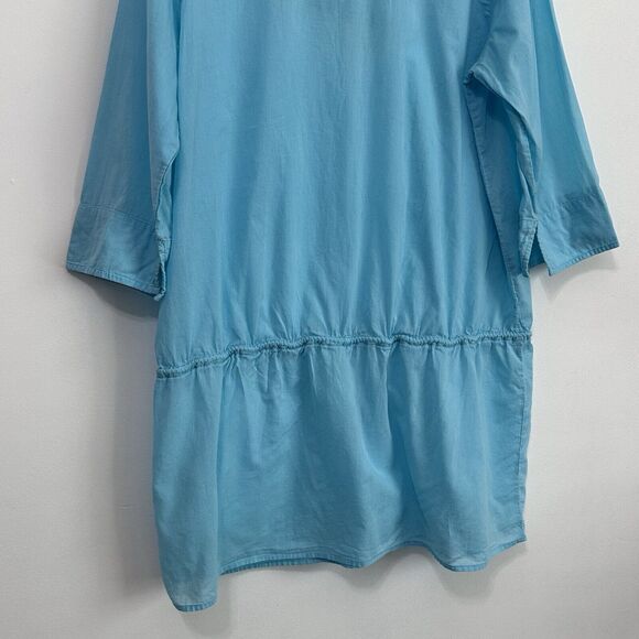 Lands End Swim Cover Up Tunic Aqua M Lightweight Embroidered Beachy Pool Boho - Picture 11 of 12